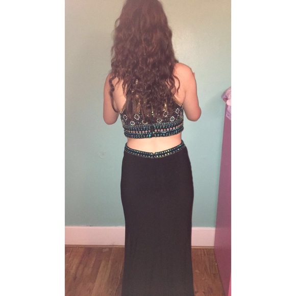 Beaded Cutout Prom Dress - Picture 7 of 8